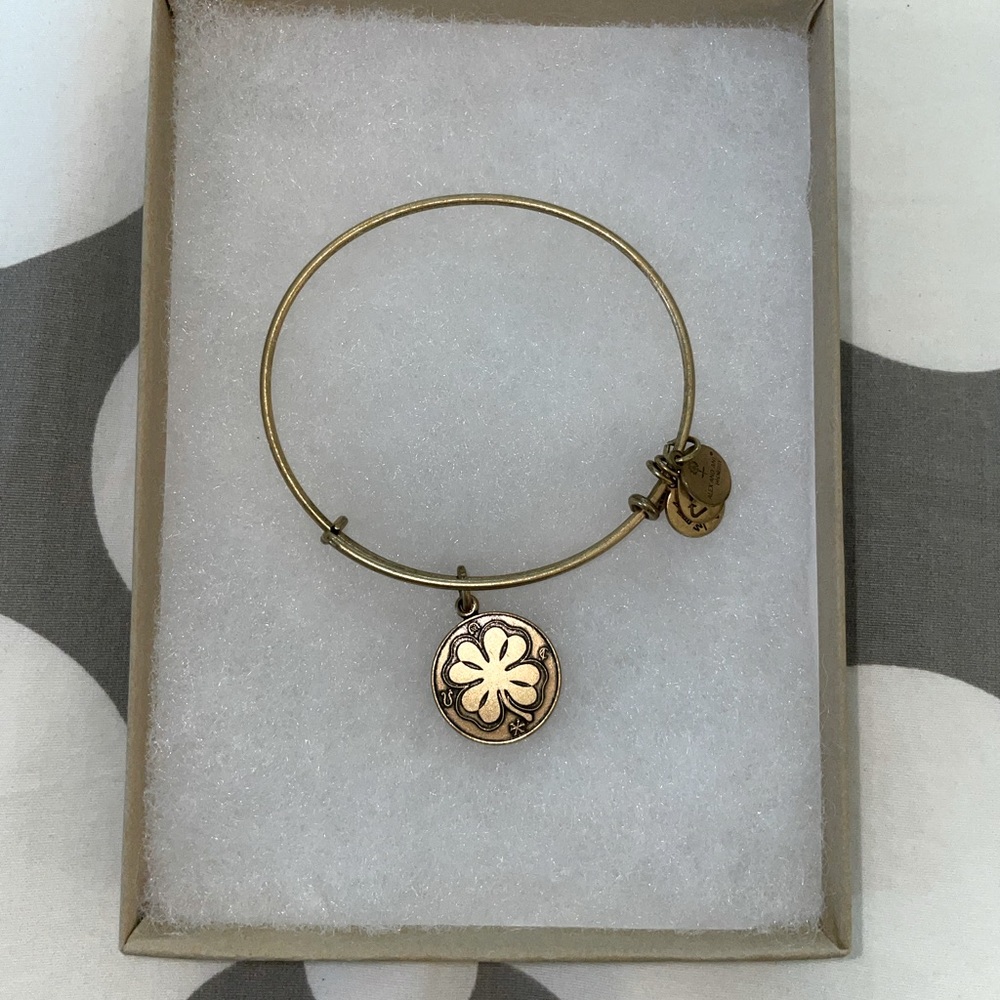 Alex + Ani Shamrock Charm Bangle Bracelet